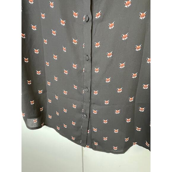 Torrid Abbey Fox Georgette Button Back Womens Blouse Size 1 Short Sleeve Top - Picture 10 of 13